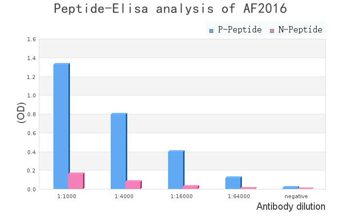 Phospho-GSK3 beta (Ser9) Antibody - peptide-ELISA analysis of AF2016.