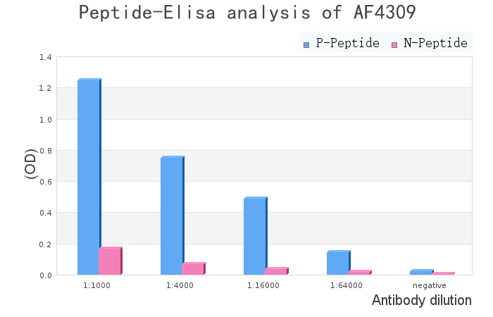 Phospho-TSC1 (Ser505) Antibody - peptide-ELISA analysis of AF4309.