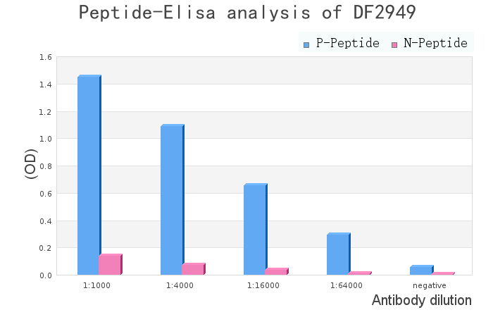 Phospho-RSK1 p90 (Thr359+Ser363) Antibody - peptide-ELISA analysis of DF2949.